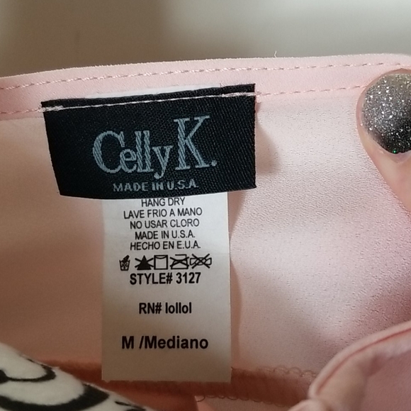 Women's Medium Celly K light pink sheer blouse - Picture 5 of 8